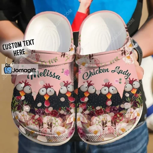Custom Name Chicken Lady  Gift For Lover Crocs Shoes