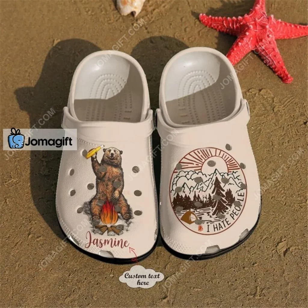 Custom Name I Hate People Camping Crocs Shoes - Jomagift