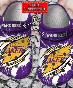 Custom Name Logo Basketball Team Ripped Claw Crocs Clog Shoes 1