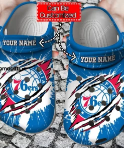 Custom Name Logo Basketball Team Ripped Claw Crocs Clog Shoes 4
