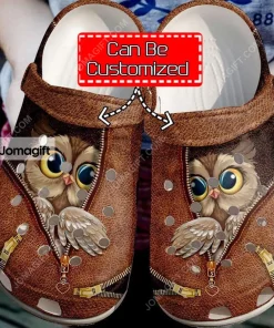 Custom Name Owl Zipper Crocs Shoes 1