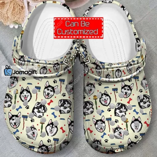 Custom Name Siberian Husky Crocs Shoes