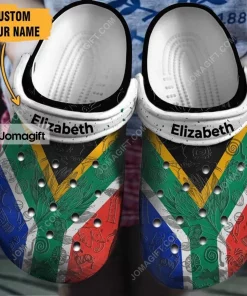 Custom Name South African Flag Crocs Shoes