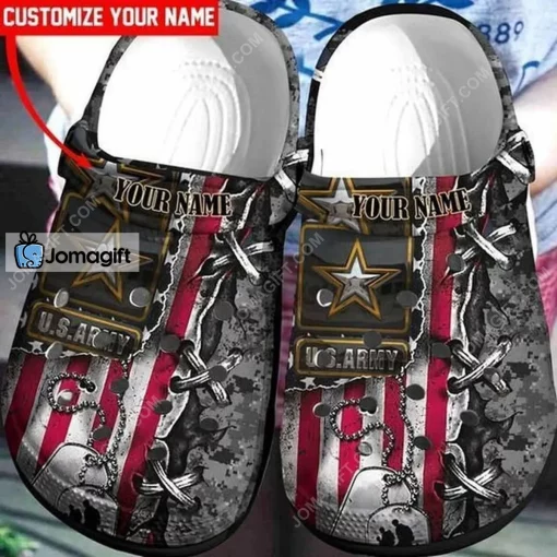 Custom Name Top Us Army Crocs Shoes