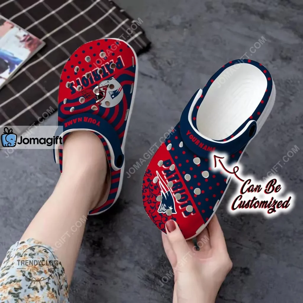 Custom New England Patriots Polka Dots Colors Crocs Clog Shoes 1