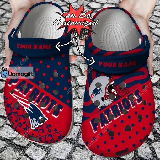 Custom New England Patriots Polka Dots Colors Crocs Clog Shoes