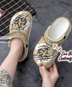 Custom New Orleans Saints Football Ripped Claw Crocs Clog Shoes 1