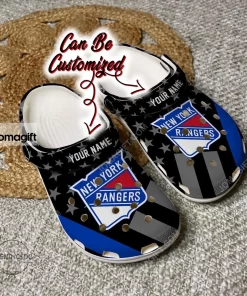 Custom New York Rangers Star Flag Crocs Clog Shoes 1