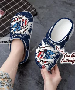 Custom New York Yankees Ripped American Flag Crocs Clog Shoes 1