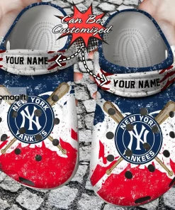 Custom New York Yankees Watercolor New Crocs Clog Shoes 2
