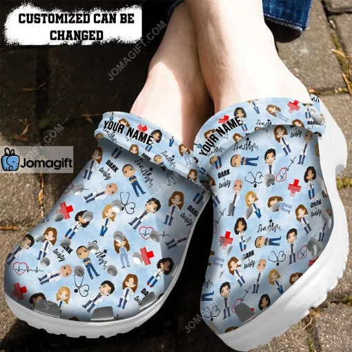 Custom Nurse Greys Atonamy Seamless Pattern Crocs Clog Shoes