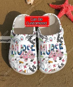 Custom Nurse Love Life White Crocs Clog Shoes 1