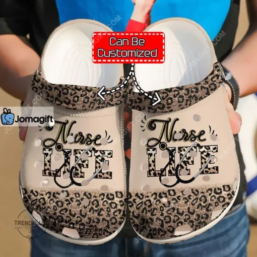 Custom Nurse Nursing Life Cheetah Crocs Clog Shoes