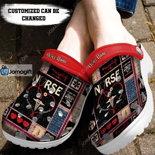 Custom Nurse Pattern Crocs Clog Shoes