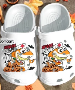 Custom Nurse Shark With Pumpkin  Shoes – Happy Halloween Outdoor Crocs Shoes