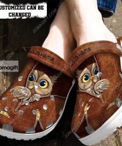 Custom Owl Zipper Crocs Clog Shoes 1
