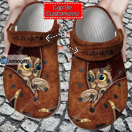 Custom Owl Zipper Crocs Clog Shoes