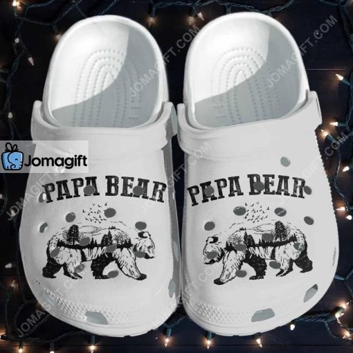 Custom Papa Bear – Camping Dad Crocs Clog Shoes