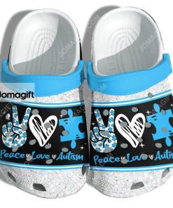 Custom Peace Love Autism Puzzel Crocs Clog Shoes