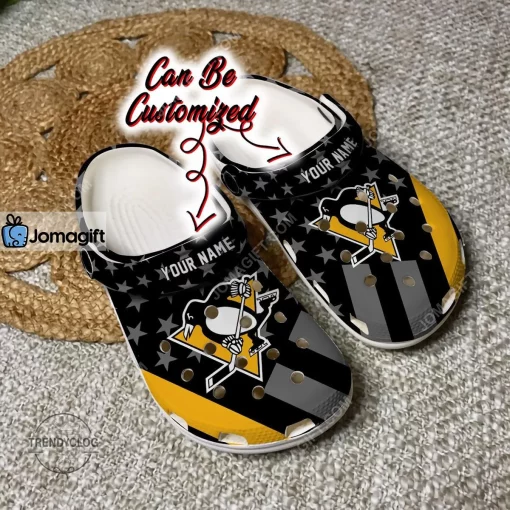 Custom Pittsburgh Penguins Star Flag Crocs Clog Shoes