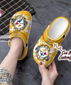 Custom Pittsburgh Steelers Hands Ripping Light Crocs Clog Shoes 1
