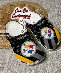Custom Pittsburgh Steelers Star Flag Crocs Clog Shoes 1