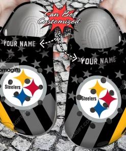 Custom Pittsburgh Steelers Star Flag Crocs Clog Shoes