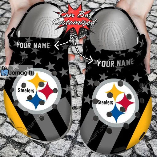 Custom Pittsburgh Steelers Star Flag Crocs Clog Shoes