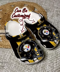 Custom Pittsburgh Steelers Team Helmets Crocs Clog Shoes 1