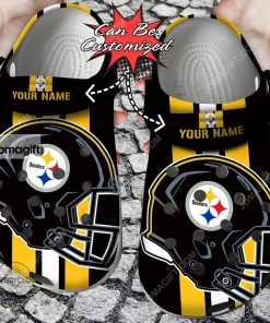 Custom Pittsburgh Steelers Team Helmets Crocs Clog Shoes 2