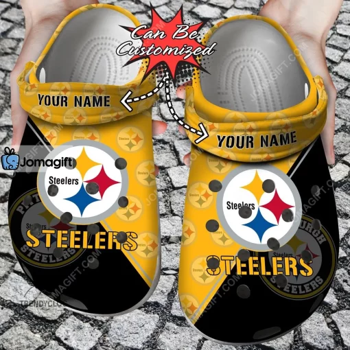 Custom Pittsburgh Steelers Team Pattern Crocs Clog Shoes