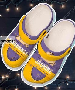 Custom Purple Baseball Ball Crocs Clog Shoes 1