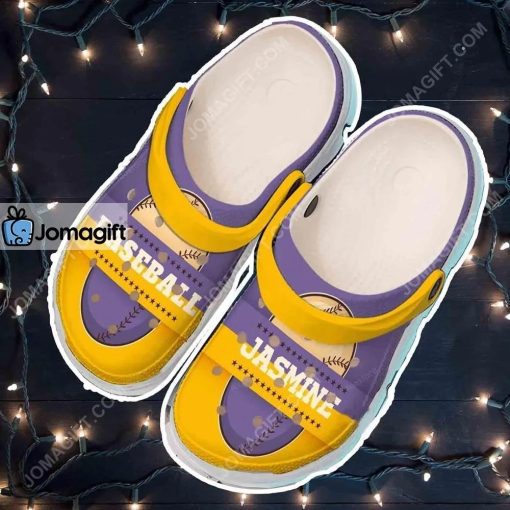 Custom Purple Baseball Ball Crocs Clog Shoes