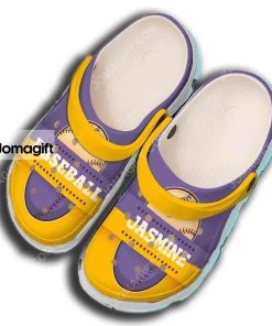 Custom Purple Baseball Ball Crocs Clog Shoes 3