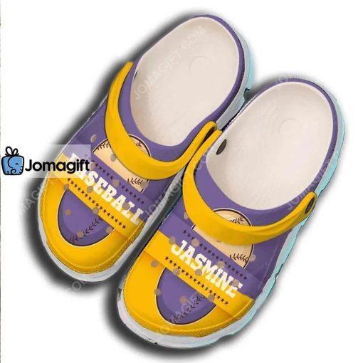 Custom Purple Baseball Ball Crocs Clog Shoes