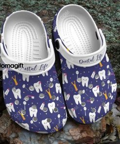 Custom Purple Dental Life Dentist Crocs Clog Shoes