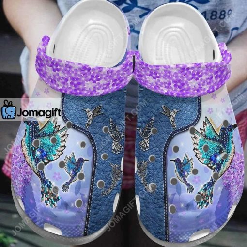 Custom Purple Hummingbird Twinkle Crocs Clog Shoes