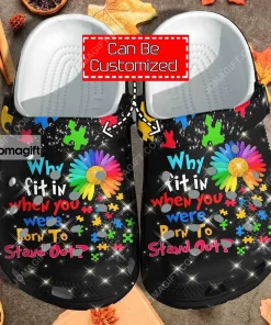 Custom Puzzle Flower Autism Awareness Crocs Clog Shoes