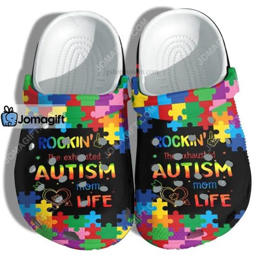 Custom Rookin Autism Mom Life Crocs Clog Shoes