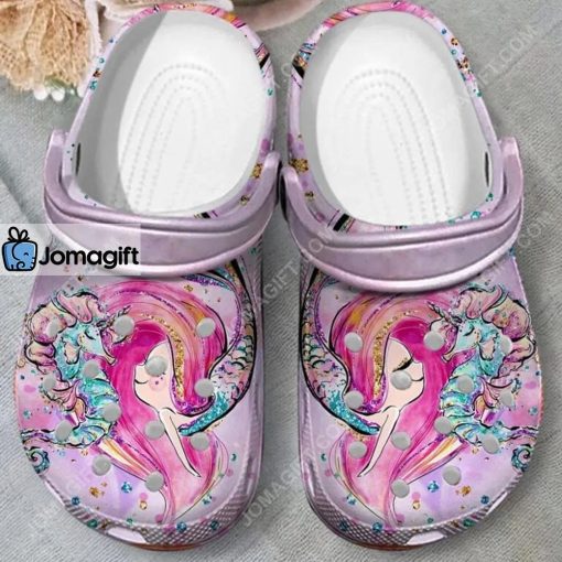 Custom Sea Horse Mermaid Pinky Hippocampus Crocs Clog Shoes