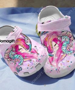 Custom Sea Horse Mermaid Pinky Hippocampus Crocs Clog Shoes 2