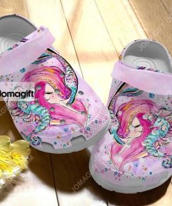 Custom Sea Horse Mermaid Pinky Hippocampus Crocs Clog Shoes 3