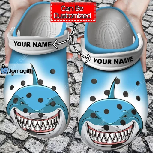 Custom Shark Face Print Clogs Shoes