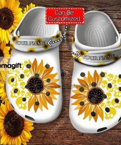 Custom Skull Sunflower Funny Crocs Clog Shoes