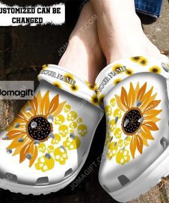 Custom Skull Sunflower Funny Crocs Clog Shoes 2