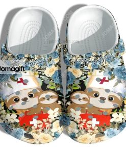 Custom Sloth Nurse Mom Flower Croc Crocs Clog Shoes