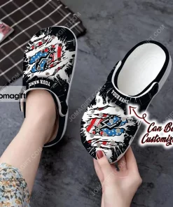 Custom San Antonio Spurs Ripped American Flag Crocs Clog Shoes