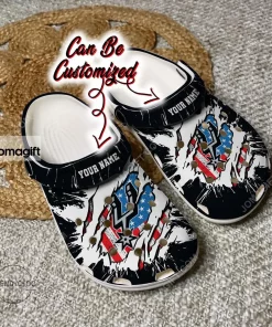 Custom San Antonio Spurs Ripped American Flag Crocs Clog Shoes