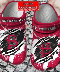 Custom St. Louis Cardinals Ripped Claw Crocs Clog Shoes 2