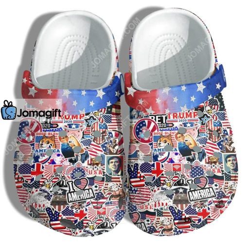 Custom Sticker National Day 4Th Of July Crocs Clog Shoes